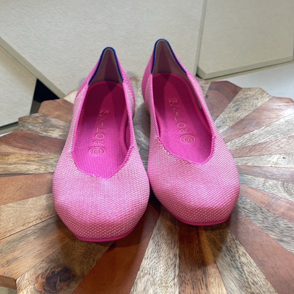 Rothy's The Square Retired. Strawberry Ice pink flat size 8 - Picture 2 of 10